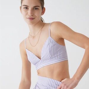 NWT Marie Marot x J.Crew Bralette Top in Thomas Mason Cotton Poplin Tank Purple